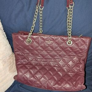 Kate Spade Maroon Quilted Shoulder Bag
